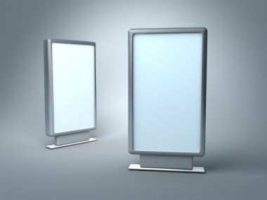 iki boş dikey reklam panoları