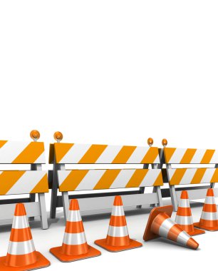 yapım aşamasında! trafik konileri ile