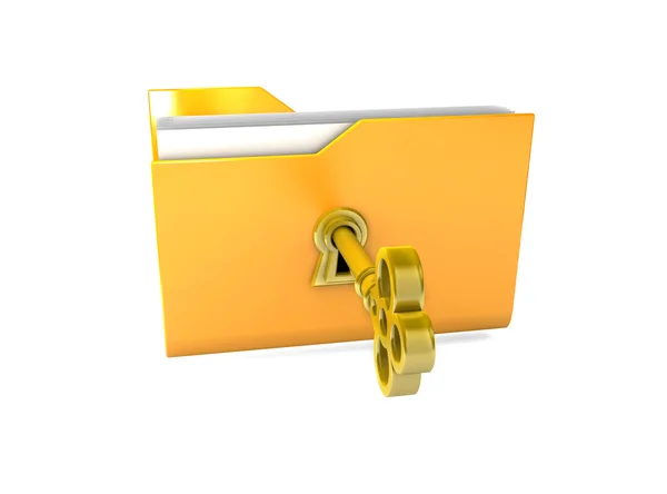 Data security. 3d illustration of folders closed isolated on white. — Stock Photo, Image