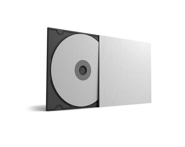 Boş dvd kutusu ve disk — Stok fotoğraf