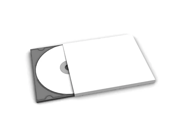 Blank DVD CD case and disc — Stock Photo, Image