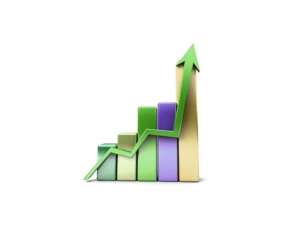 Gráfico de Negocio con flecha mostrando ganancias y ganancias —  Fotos de Stock