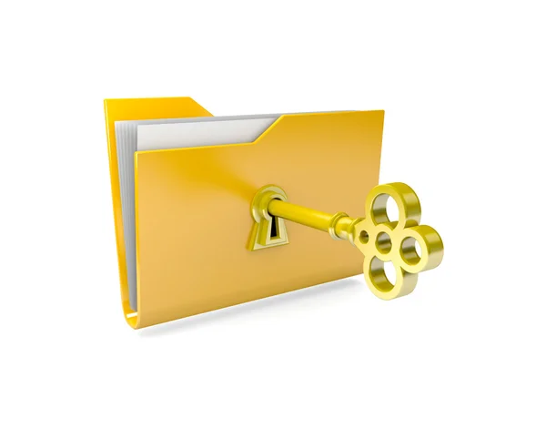 Data security. 3d illustration of folders closed isolated on white. — Stock Photo, Image