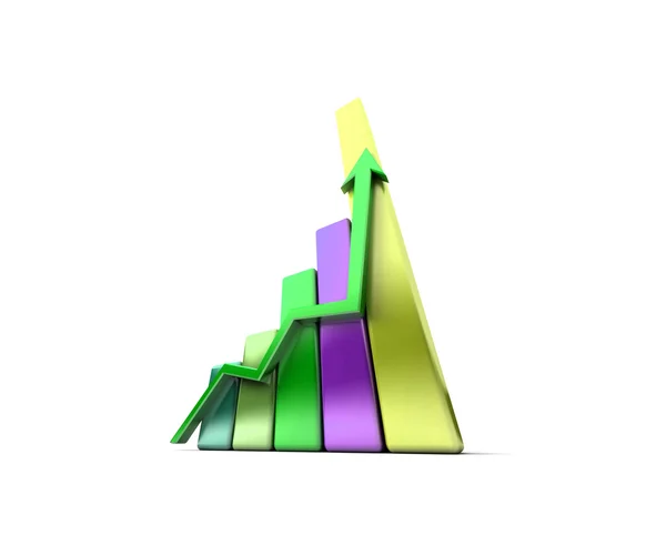 Business Graph med pil som visar vinster och vinster — Stockfoto