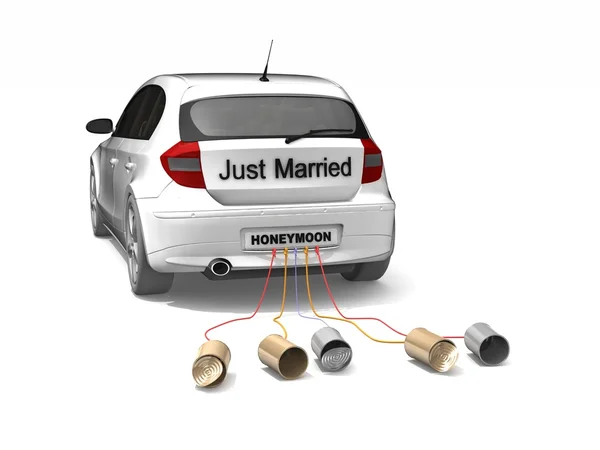 Just Married car — Stock Photo, Image