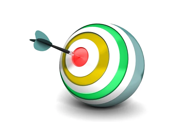 Dart right on the target — Stock Photo, Image