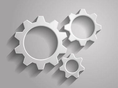 3d Vector illustration of gears icon clipart