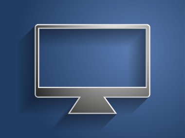 bir monitör simgesi 3B vektör çizim