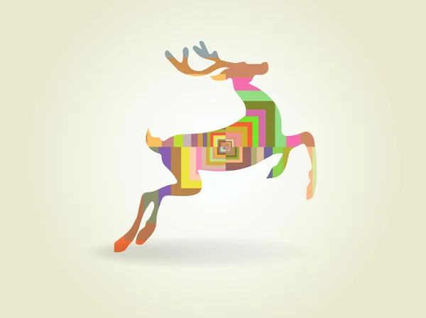 Vektör çizim renkli geyik — Stok Vektör