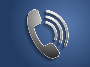 3d illustration of old phone icon