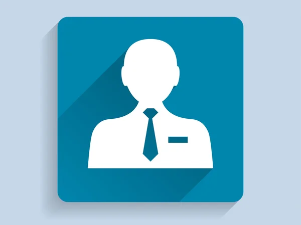 Flat long shadow icon of businessman — Stock Photo, Image