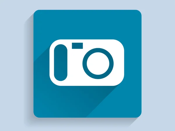 Flat long shadow icon of a camera — Stock Photo, Image