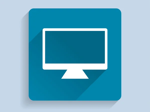 Płaski długi cień ikonę monitora — Zdjęcie stockowe