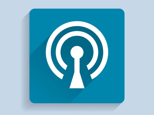 Flat long shadow icon of wifi — Stock Photo, Image