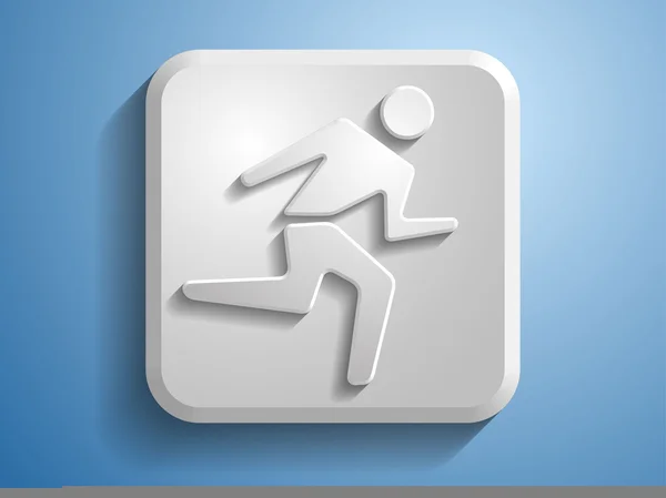 3D иллюстрация иконки бегущего человека — стоковое фото