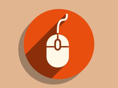 Fare düz uzun gölge simgesi