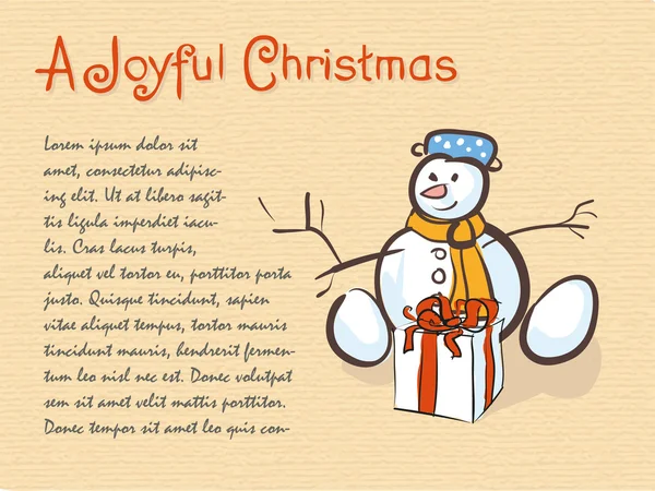Saludos navideños muñeco de nieve —  Fotos de Stock