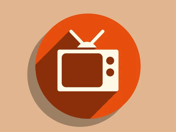 Flat long shadow icon of tv — Stock Photo, Image