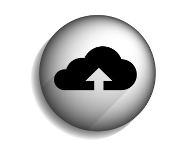 Uzun düz gölge simgesi upload bulut