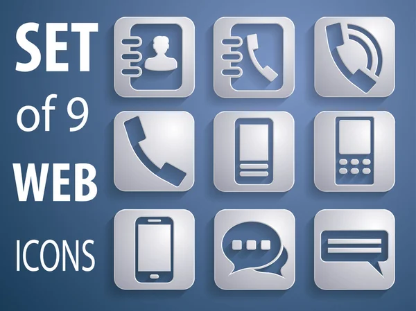 9 universal 3d ikoner för webb, mobil, affärer och kommunikation — Stockfoto