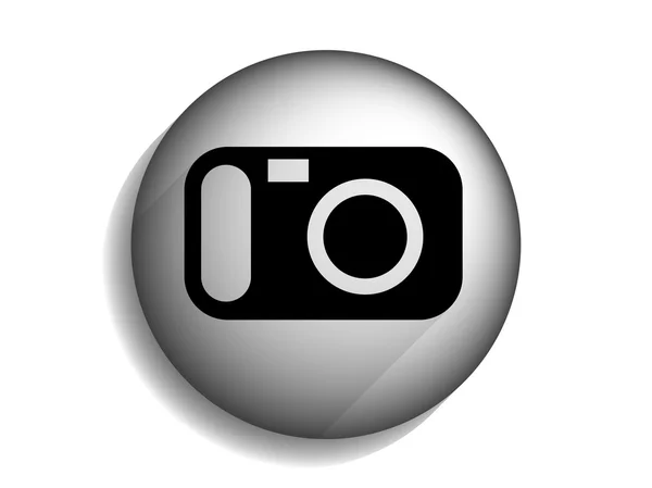 Płaski długi cień ikona aparatu fotograficznego — Zdjęcie stockowe