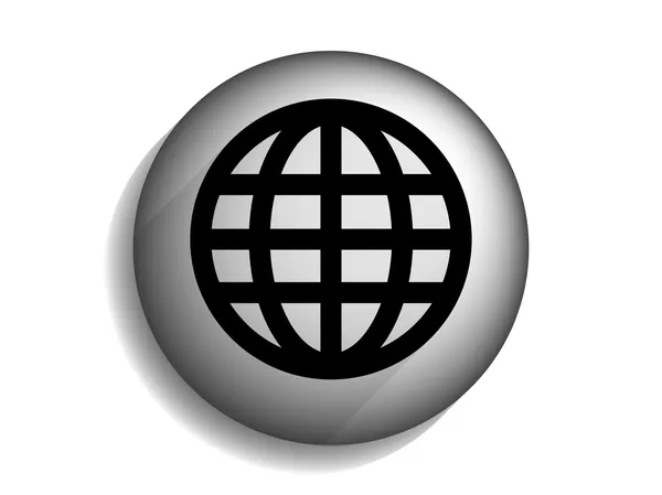 Flat long shadow icon of globe — Stock Photo, Image