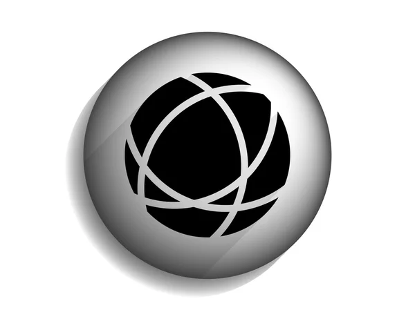 Flat long shadow icon of globe — Stock Photo, Image