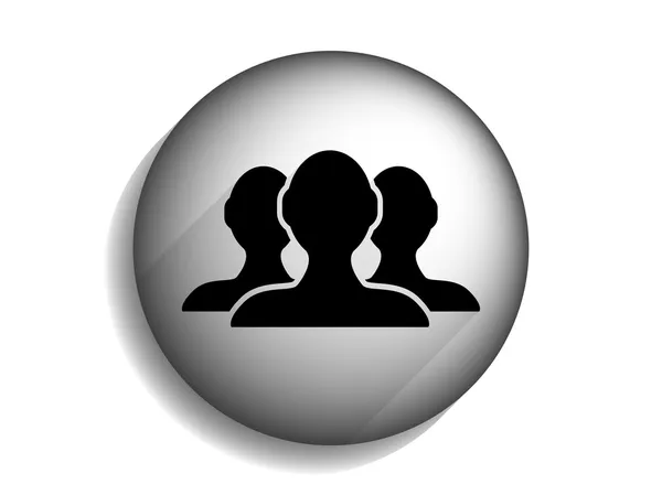 Flat long shadow icon of team work — Stock Photo, Image