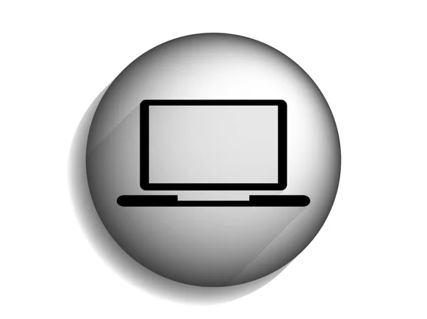 Flat long shadow icon of laptop — Stock Photo, Image