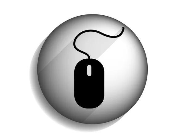 Plochá dlouhá stínová ikona myši — Stock fotografie