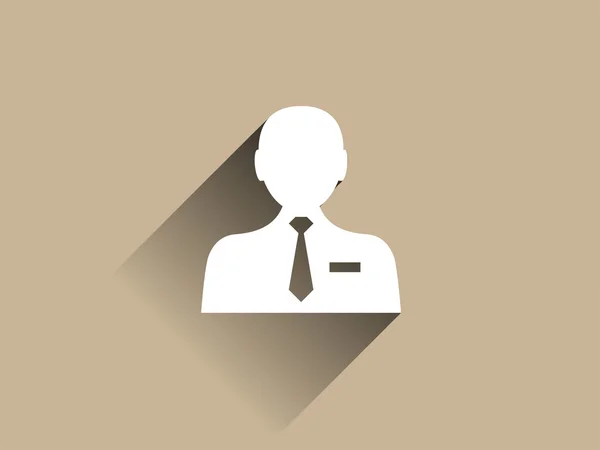 Flat long shadow icon of businessman — Stock Photo, Image