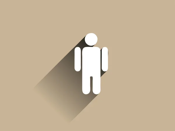 Flat long shadow icon of businessman — Stock Photo, Image