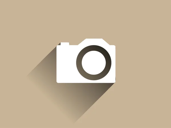 扁长阴影图标的相机 — 图库照片