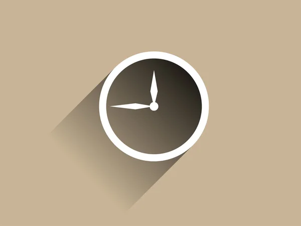 Flat long shadow icon of clock — Stock Photo, Image