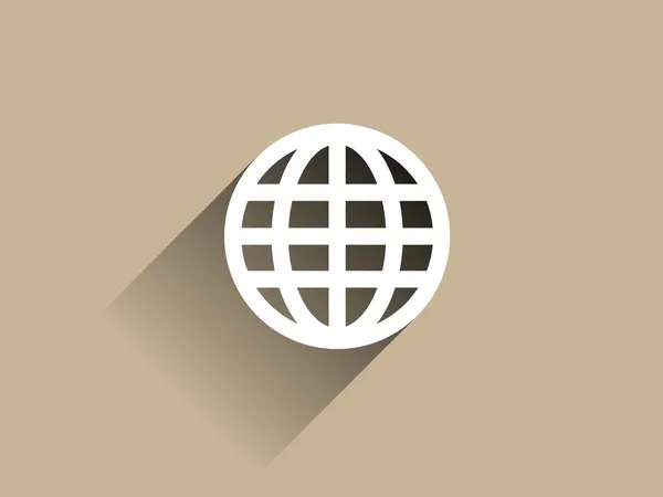 Flat long shadow icon of globe — Stock Photo, Image