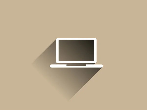 Flat long shadow icon of laptop — Stock Photo, Image