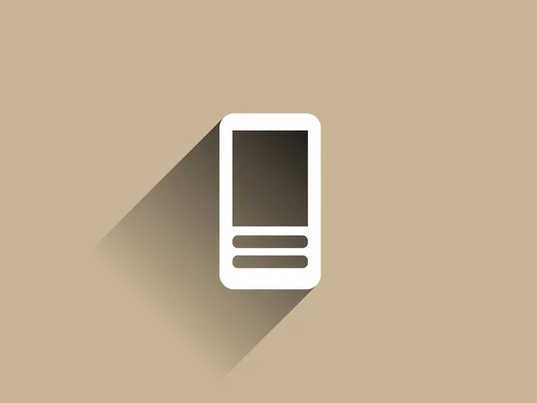 핸드폰의 긴 그림자 아이콘 플랫 — 스톡 사진