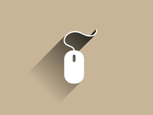 Ícone de sombra longo plano do mouse — Fotografia de Stock