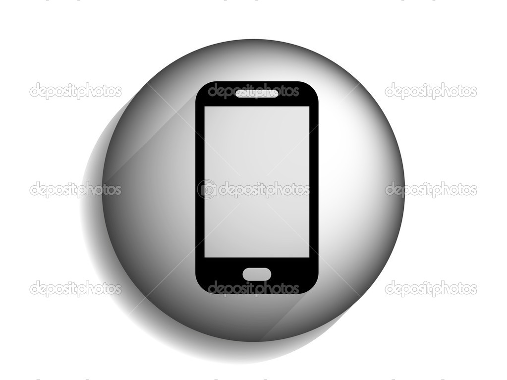 Flat long shadow icon of smartphone