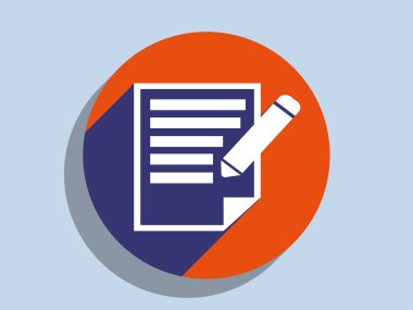 Uzun düz gölge simgesi notlar