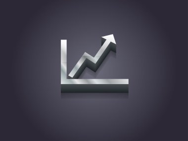 3d illustration of graph icon
