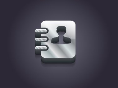 3d illustration of contacts book icon