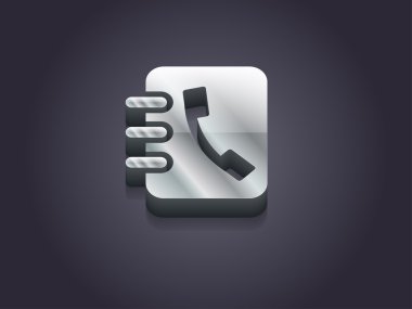 3d illustration of contacts book icon