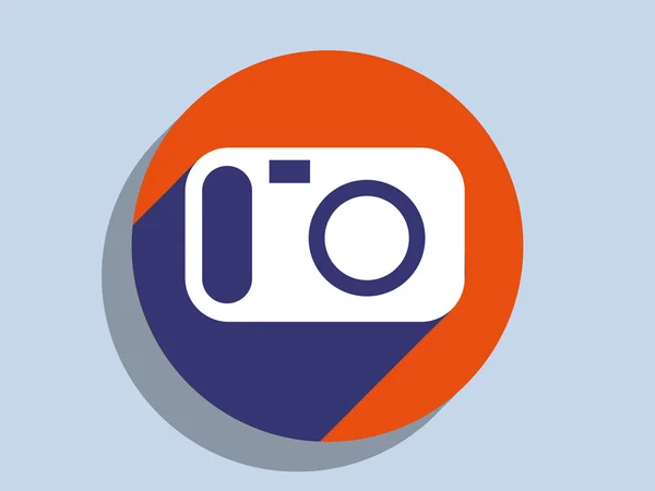 Flat long shadow icon of a camera — Stock Photo, Image