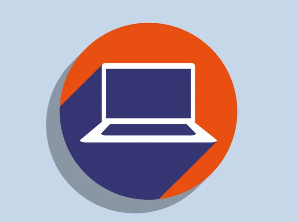 Płaski długi cień ikona laptopa — Zdjęcie stockowe