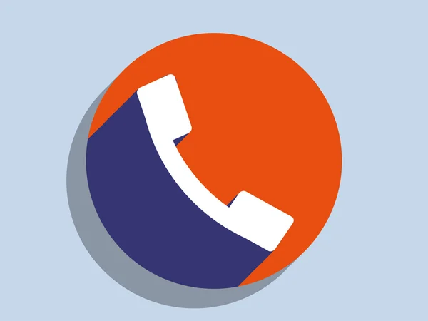 Flat long shadow icon of a phone — Stock Photo, Image