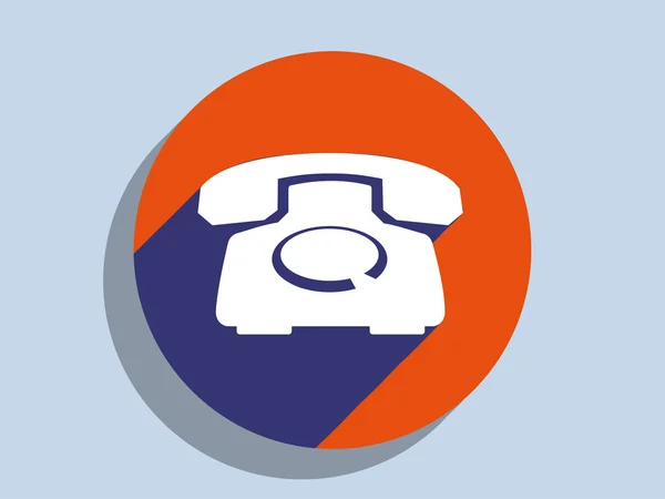 Flat long shadow icon of a phone — Stock Photo, Image