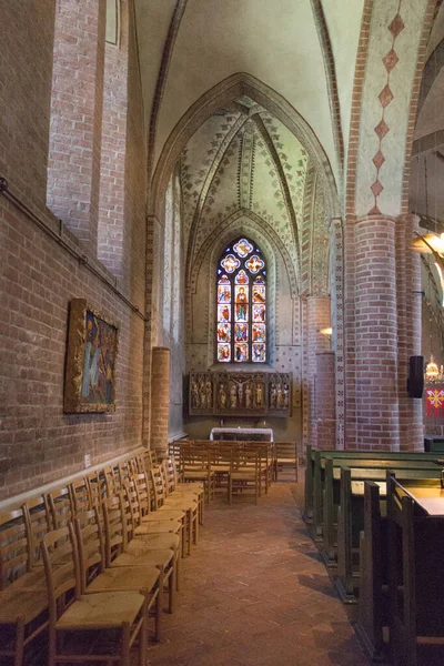 Szwecja Sigtuna Maja 2019 Widok Wnętrza Kościoła Mariackiego Lub Mariakyrkana — Zdjęcie stockowe
