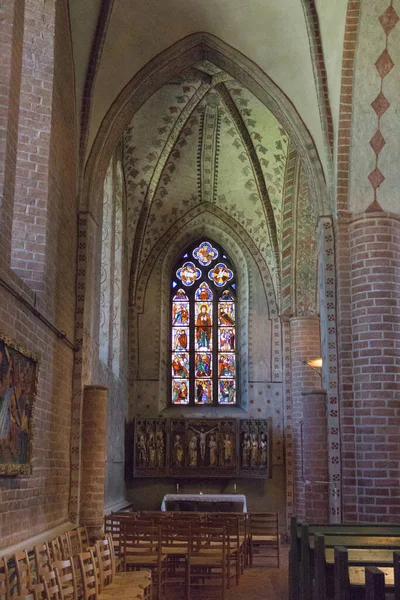Sigtuna 2019年5月31日 2019年5月31日在瑞典Sigtuna的Saint Mary Church或Mariakyrkan的内部视图 — 图库照片