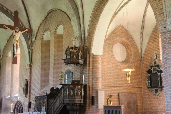 Suecia Sigtuna Mayo 2019 Vista Interior Iglesia Santa María Mariakyrkan — Foto de Stock